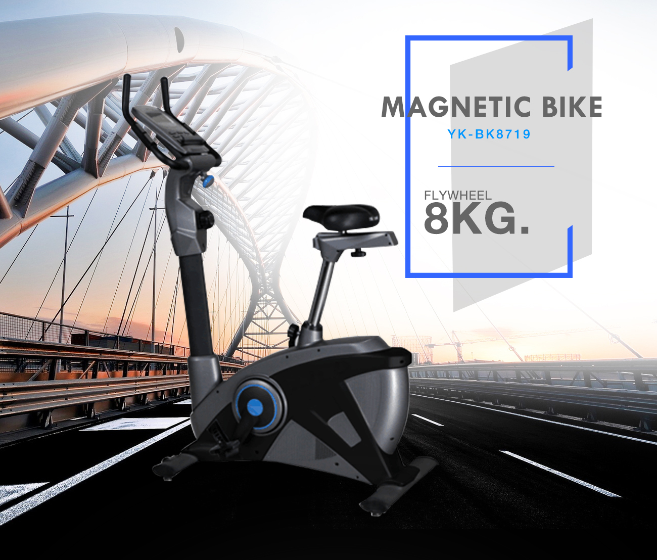 Magnetic Upright Bike YK-BK8719 Flywheel 8KG.