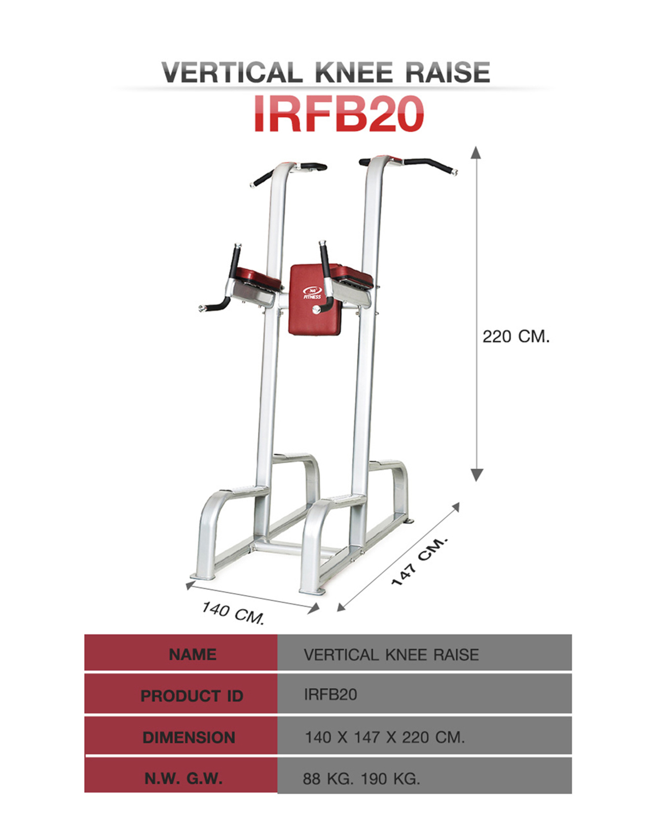 Vertical Knee Raise (IRFB20)