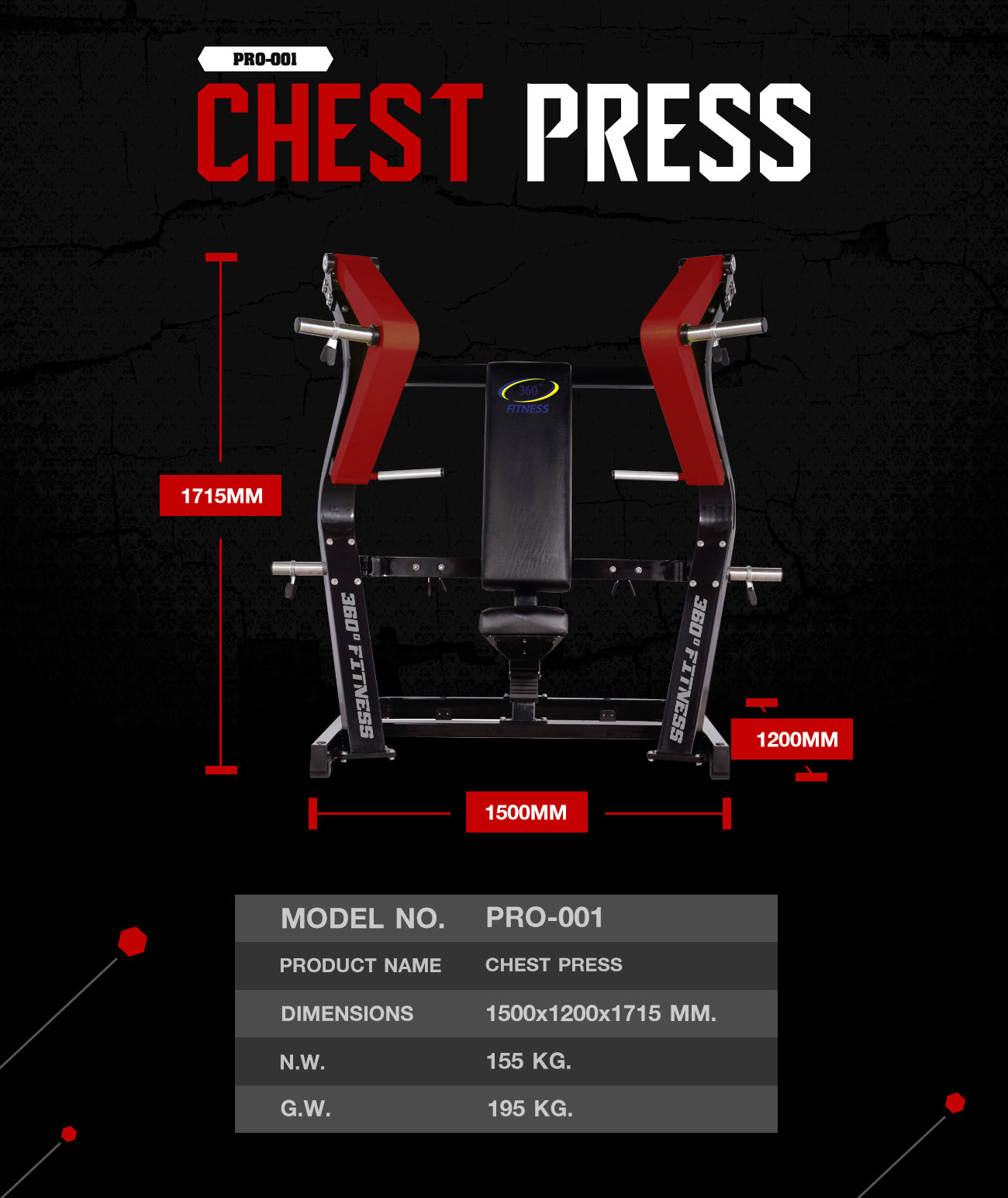 360 Ongsa Fitness Chest Press