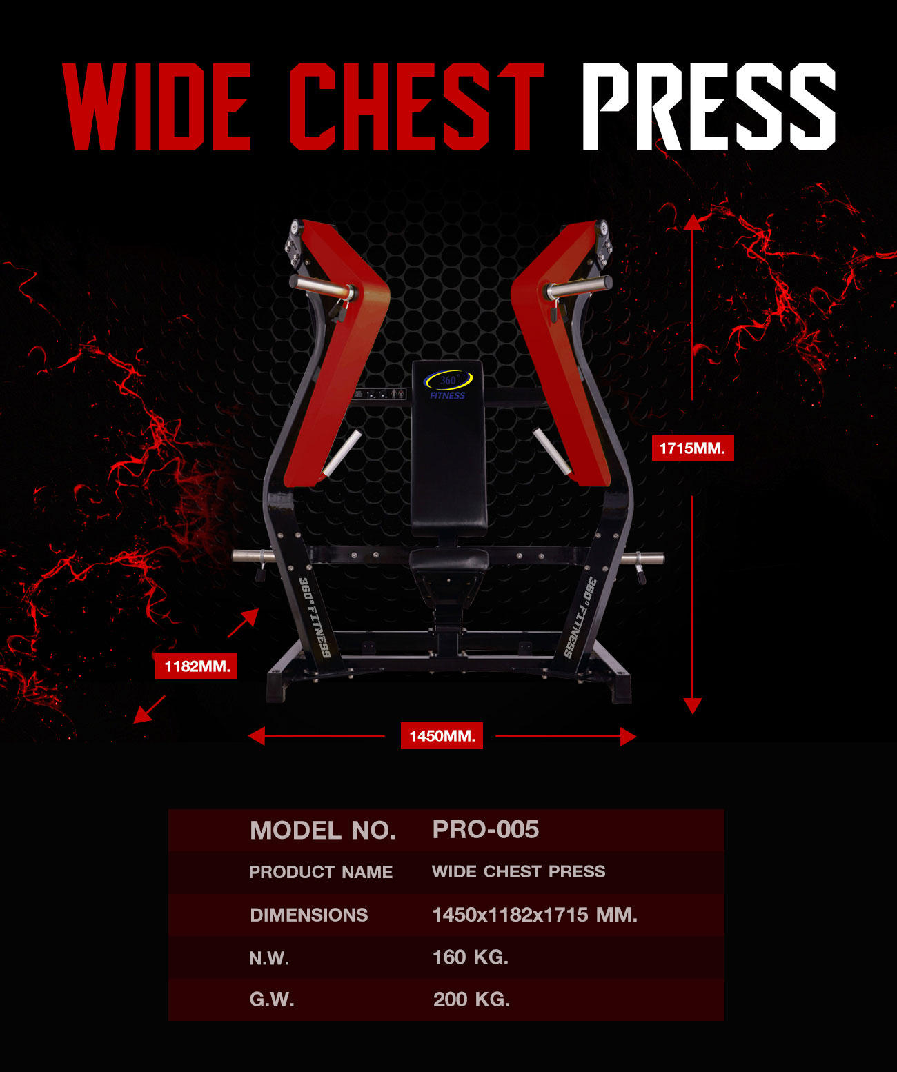 360 Ongsa Fitness Wide Chest Press